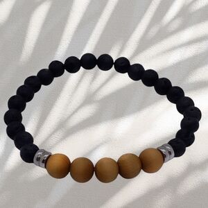 NWT Wool + Pepper Co. Mens Lava & Wood Bracelet